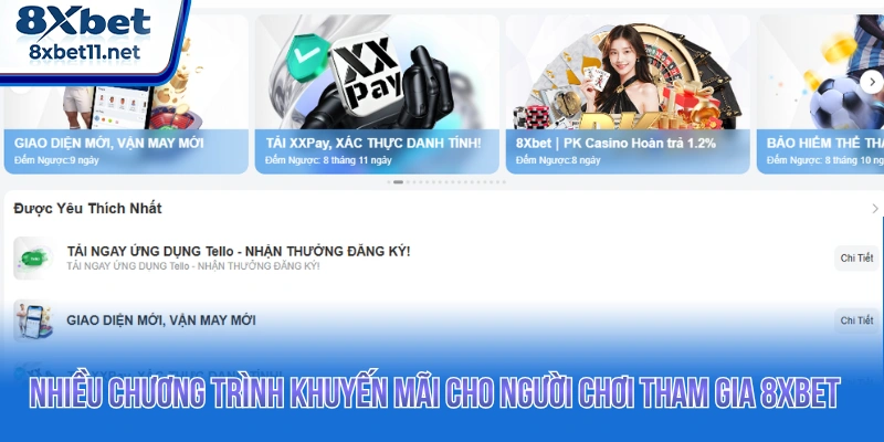 8XBET 28 Nhiều chương trình khuyến mãi cho người chơi tham gia 8XBET